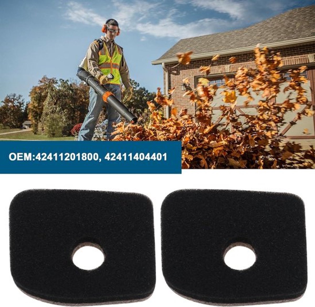 Luchtfilter voor Stihl Bladblazers - 3 stuks - OEM-nummer 42411201800 42411404401 - Geschikt voor BG56 BG66 BG86 SH56 SH56C SH86 BR200 – foto 6