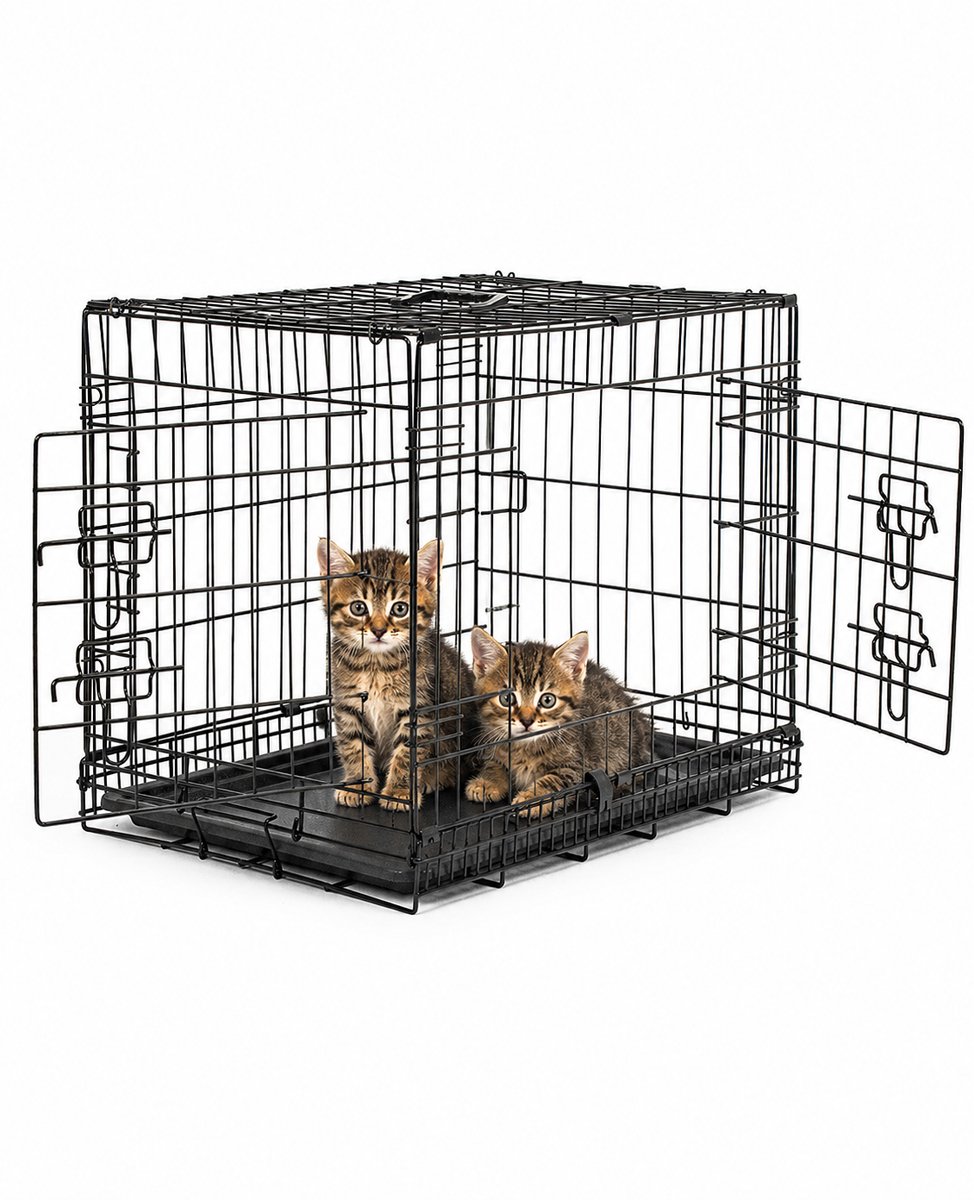 lionto Katten transportkooi, met scheidingswand & slot 61x44x51 cm
