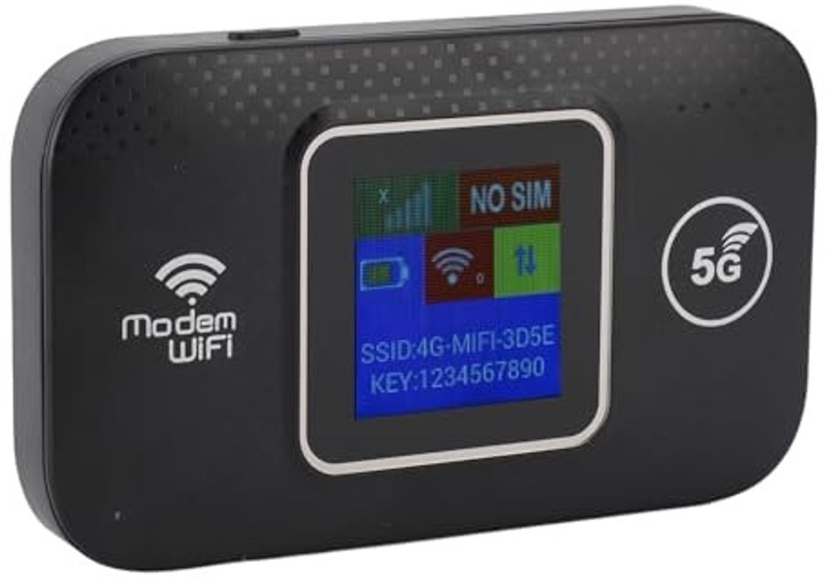 Dailygoody - 4G Mobiele WiFi-hotspot - Draagbare WiFi-router - Lange batterijduur - Zwart - SIM-kaartsleuf - Geschikt voor Europa - Tot 10 gebruikers