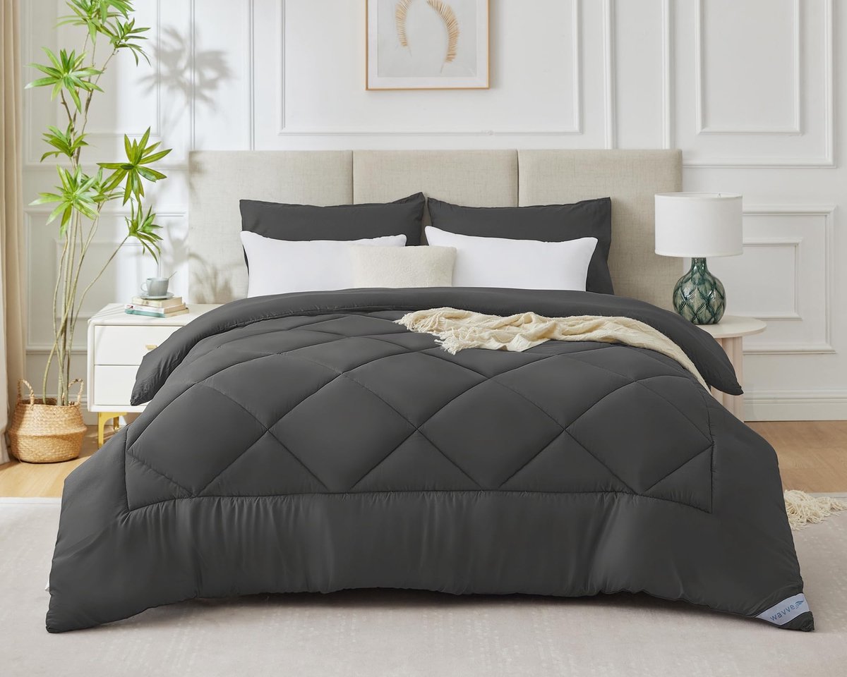 Dailygoody - Winterdekbed - Warm en ademend - Grijs - Hypoallergeen - Ideaal voor koude nachten - 200 x 200 cm - Geschikt voor volwassenen