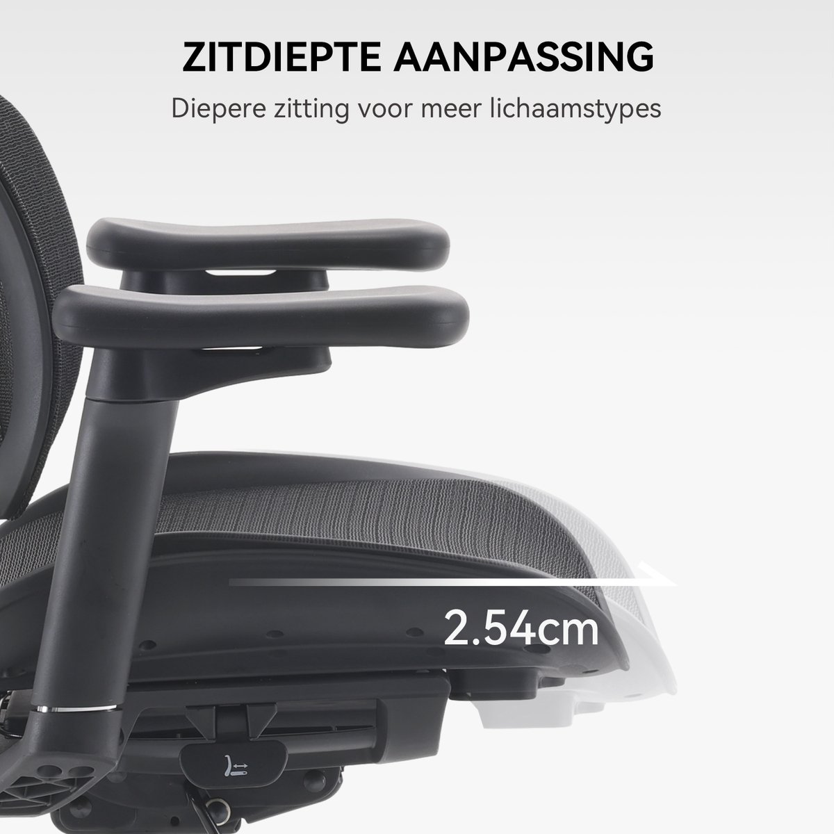 SIHOO S100C Ergonomische Bureaustoel - Dubbele Dynamische Lendensteun - 4D Verstelbare Armleuningen - Verstelbare Kantelbare Rugleuning - Max150kg - Thuiswerken En Gamen - Zwart – foto 7