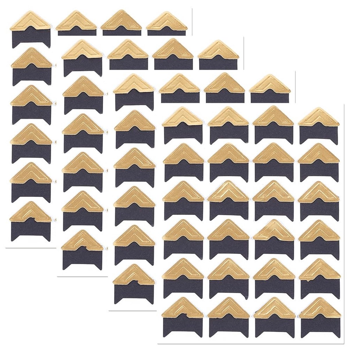Dailygoody - Fotohoekstickers - Zelfklevend - Voor Wanddecoratie - Goud - Scrapbooking - 240 Stuks voor Album en Dagboek - 10 Vellen