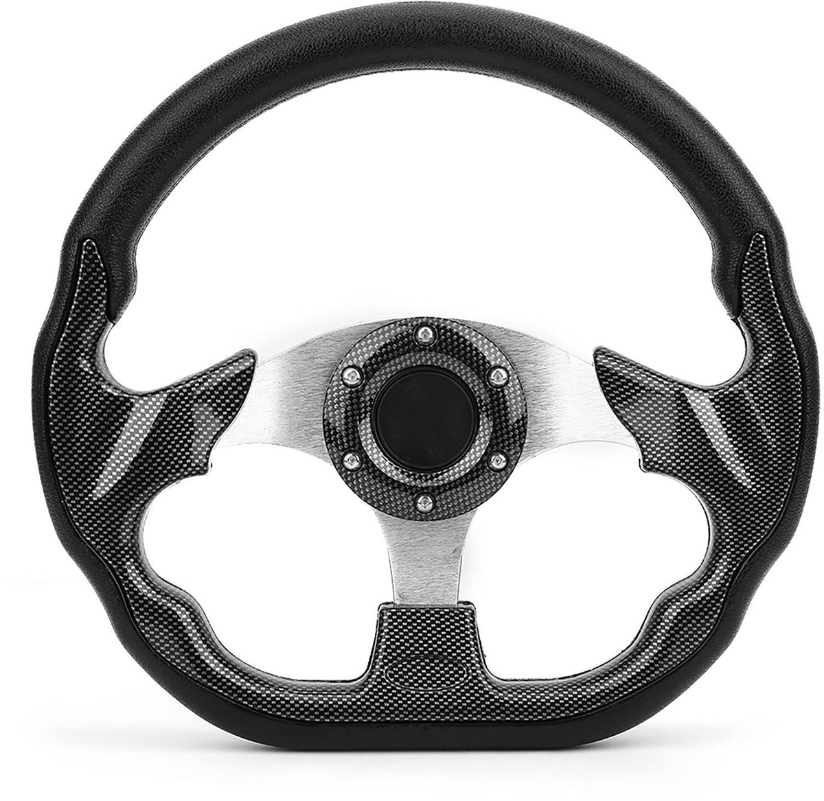 Dailygoody - Stuurwiel - Universeel raceautostuurwiel - 320 mm - Koolstofvezelstijl - Geschikt voor auto - Duurzaam en betrouwbaar