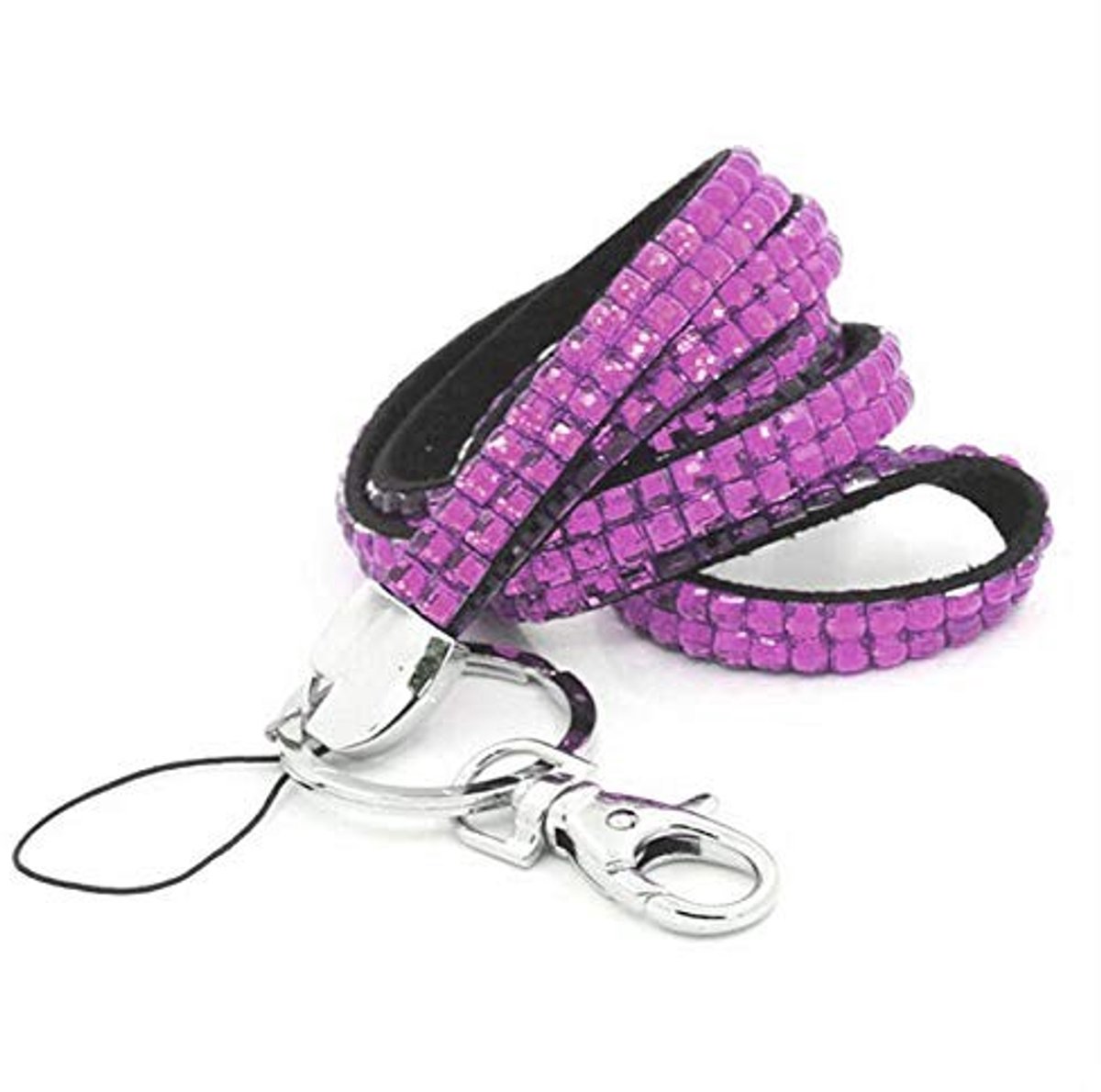 Dailygoody - Lanyard riem - Bling Diamante Rhinestone - Breakaway lanyards - Paars - ID-kaart houder - USB-houder - Geschikt voor telefoonhoesjes