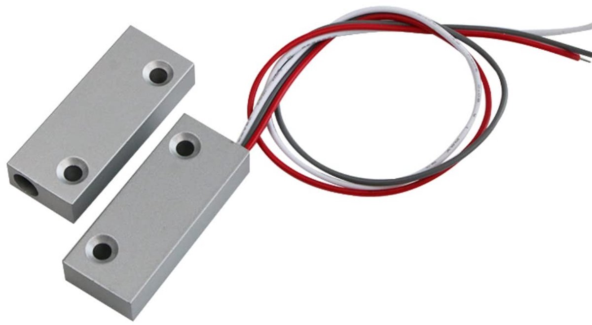 Store_8 - Metalen Deur Alarm - Magnetische Contact Sensor - Veiligheidsoplossing voor Thuis - Zilver - Bedrade Detector - Geschikt voor Garage