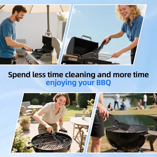 Elektrische Grillborstel Met 180° Verstelbare Kop – 3 Snelheden, Oplaadbaar Via USB-C, Voor Barbecue En Gietijzer