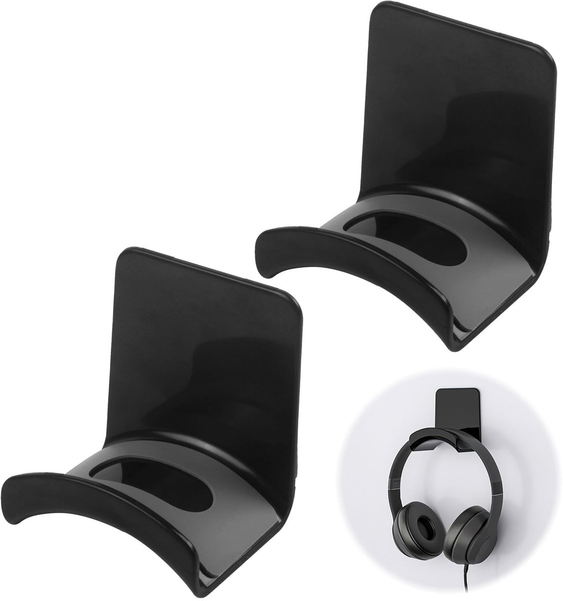 Dailygoody - Headsethouder - Wandhouder - Praktisch en premium - Zwart - Gaming-headsets - Ideaal voor oordopjes - Geschikt voor diverse oppervlakken