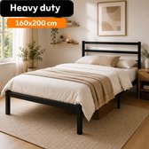 AirSleeperz® heavy duty metalen bedframe Job - Kleur zwart - Afmeting 180x200 cm - Voor 2 personen - Draagkracht 600 kg