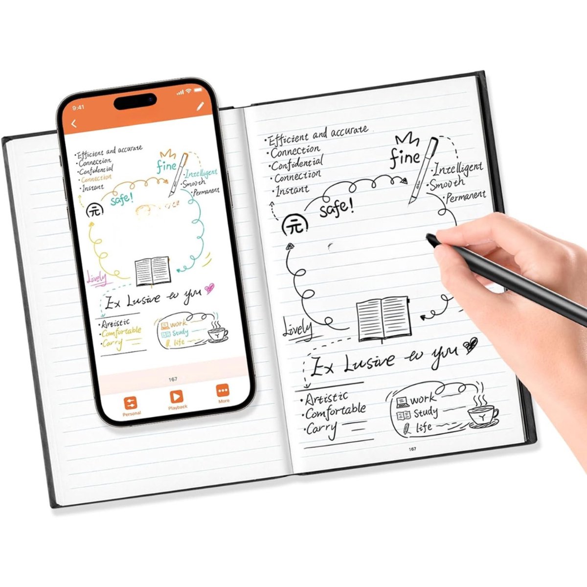 ZMR® Digitaal Notitieblok - Notitieblok - Paper Tablet - Zwart - 24cm x 5cm x 20cm