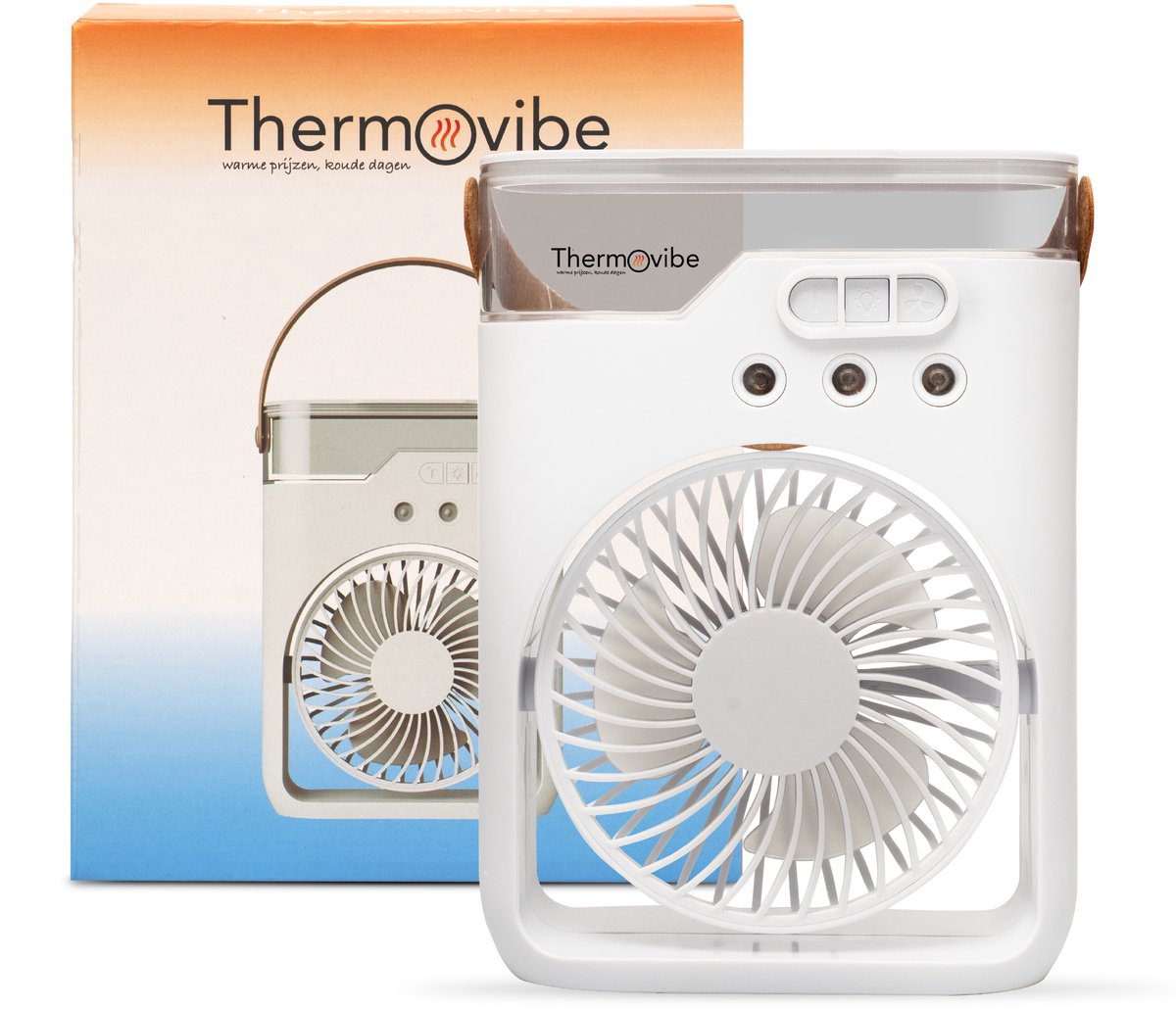 Thermovibe Tafelventilator met Mistfunctie - Kleine Draagbare Oplaadbare Ventilator - Draadloos - Table Fan - Ventilator met Water, Geurverspreider en Verlichting — afbeelding 6