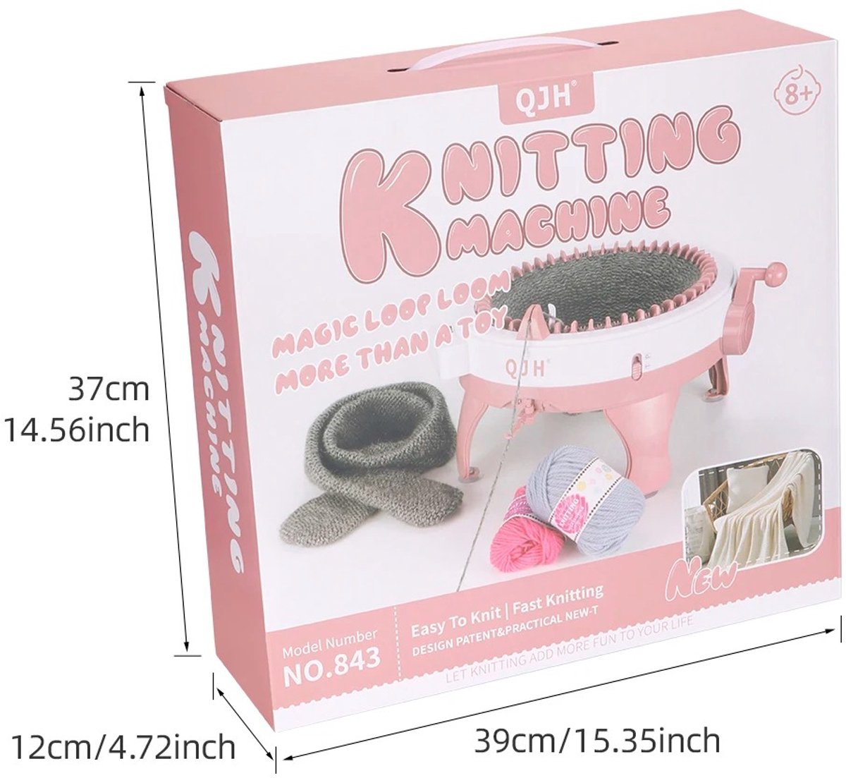 D&A Breimachine - Breimolen - Breimachine volwassene - Breimolen 48 naalden - Breimachine 48 naalden - DIY - 48 Naalden - Roze