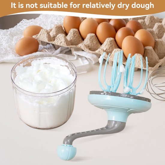 Dailygoody - Eiklopper Handslinger - Handmixers met kom - Eenvoudig in gebruik - Turquoise - Geschikt voor room en eiwit - Ideaal voor milkshakes - Pe... van Merkloos — afbeelding 2