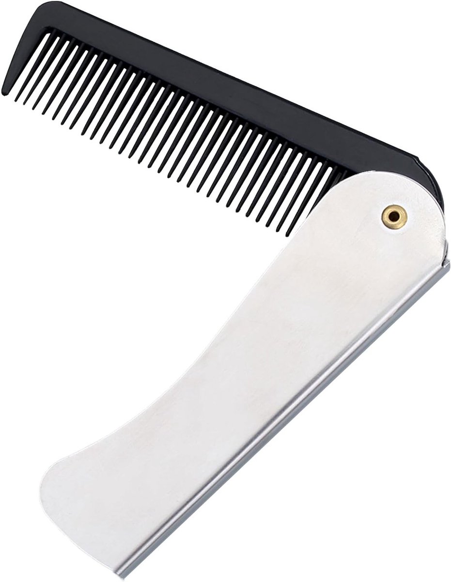 Houten Baardkam en Baardborstel Set voor Mannen, Vouwbaar en Compact, 17 x 2.8 cm, Perfect voor Verzorging en Styling van Baarden
