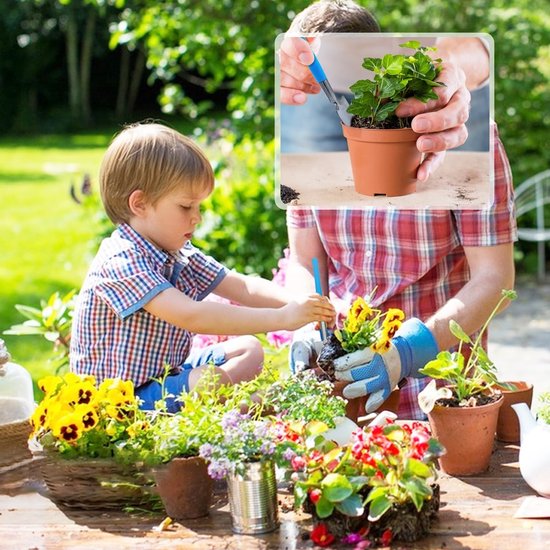 Dailygoody - Tuingereedschapset - Handgereedschap - Mini Tuinset - Roestvrij Staal - Tuin Hark Spade - Geschikt voor Planten - Roze — afbeelding 4