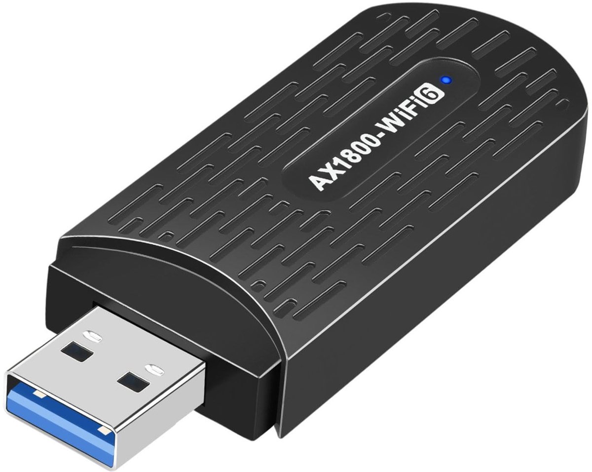 Dailygoody - USB WiFi-adapter - WiFi 6 - Dual-band Draadloos - Compact formaat - 1800 Mbps - Voor Desktop-pc - Geschikt voor Kantoor