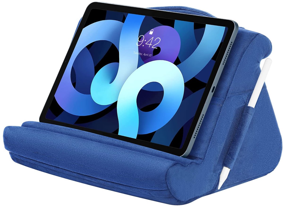 Dailygoody - Tablet Pillow Stand - Tabletkussen - Meerdere kijkhoeken - Blauw - Geschikt voor iPad en Galaxy Tab - Comfortabel en praktisch