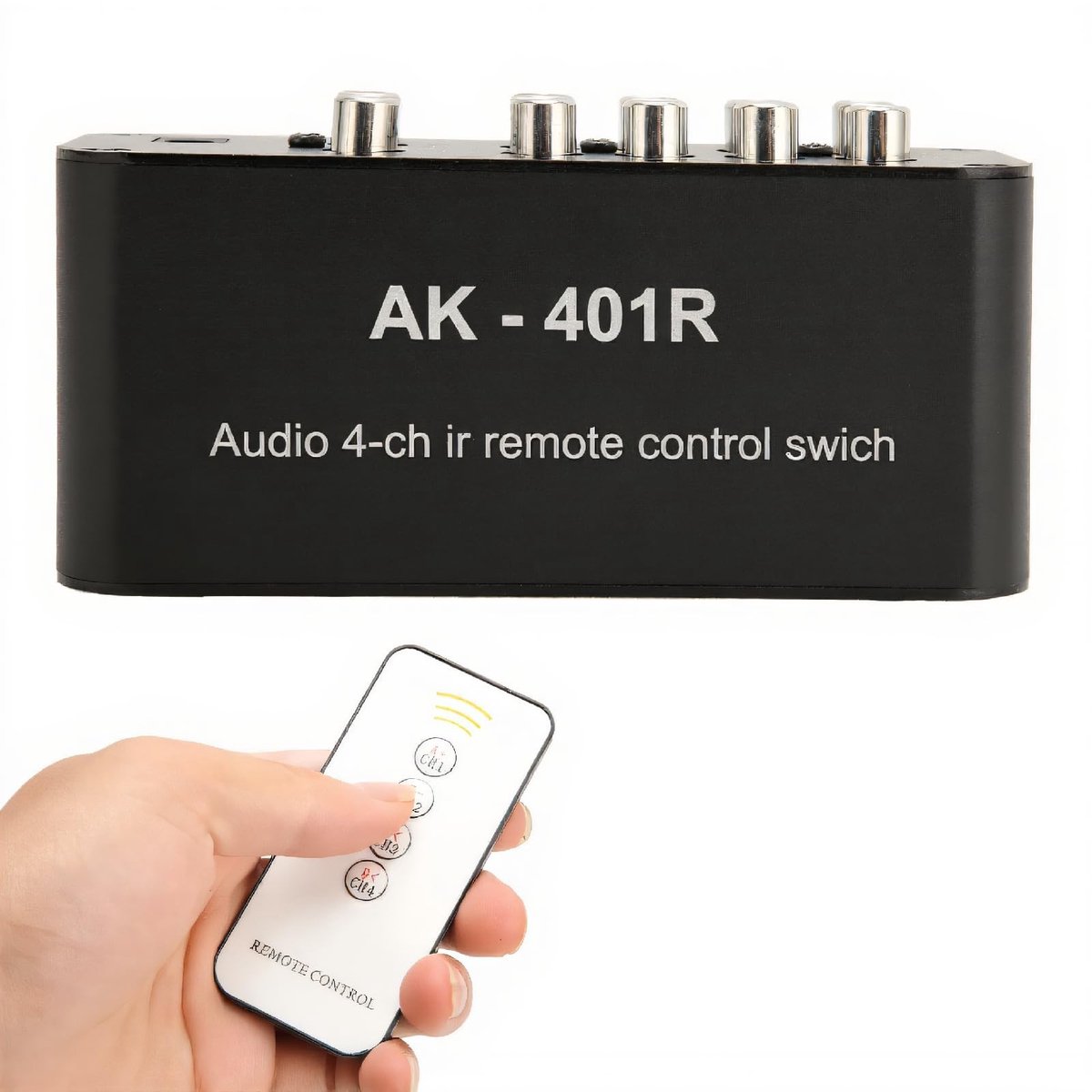 Allecto - 4-weg AV-schakelaar - Multifunctionele Audioselectiebox - Met IR-afstandsbediening - Robuuste behuizing - Geschikt voor TV en DVD - Breed...