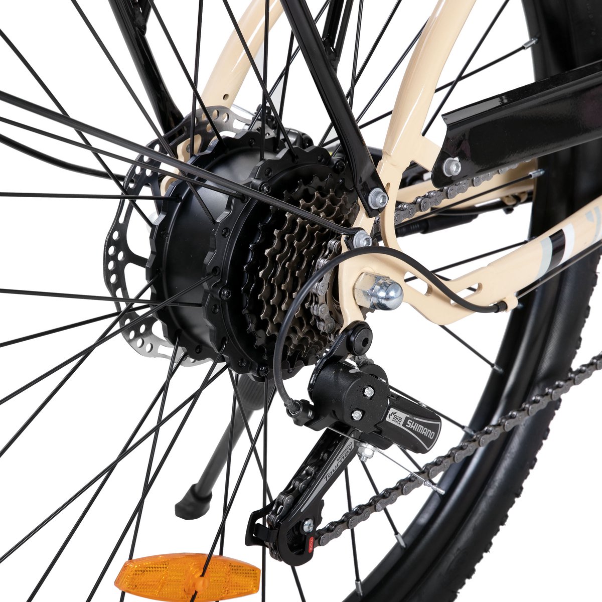 HILAND Rhythm elektrische stadsfiets - 26 inch - 250W motor - Geel thumbnail 3