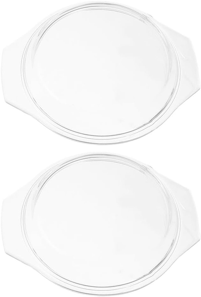 Glazen Magnetrondeksels, Oliebestendig en Spatvrij, Transparant, Set van 2, Perfect voor Koken en Bewaren