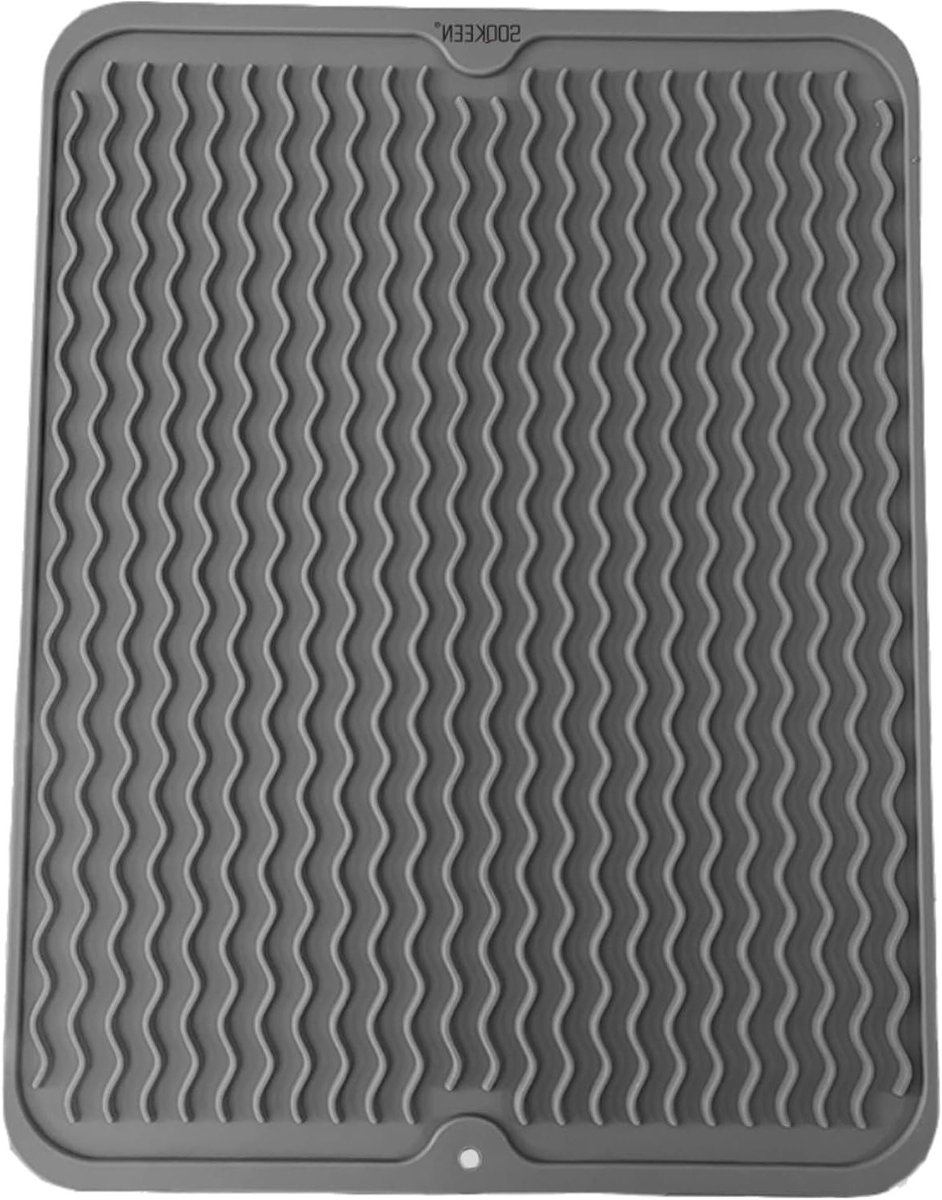 Praktische en Vouwbare Siliconen Afvoer Mat voor Keuken, Donkergrijs 50x40cm, Sneldrogend, Antislip en Warmtebestendig voor de Gootsteen en Aanrecht