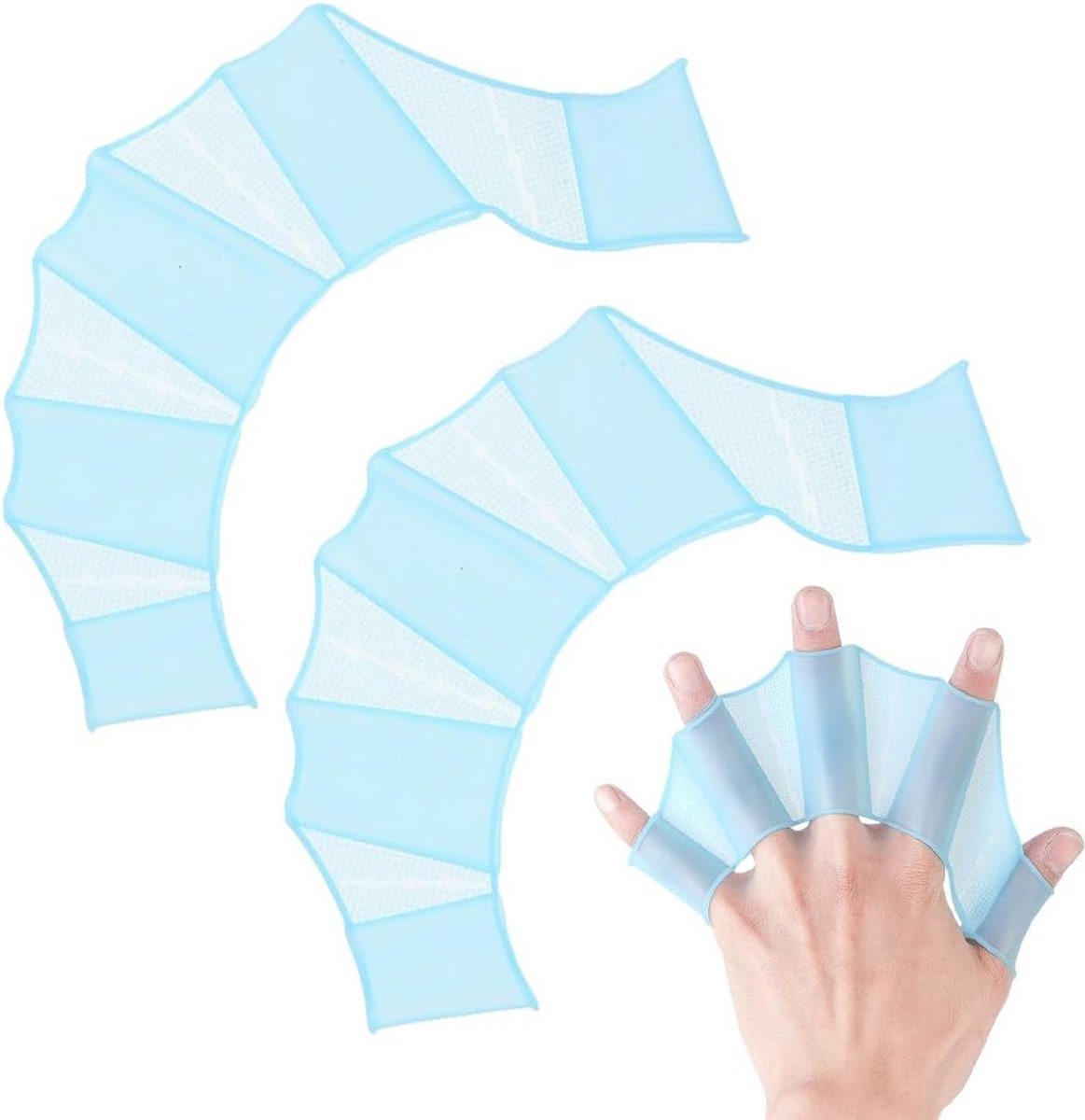 Praktische en comfortabele zwemhandschoenen voor handpeddelen, ideaal voor zwemmen en wateractiviteiten, maat L, blauw