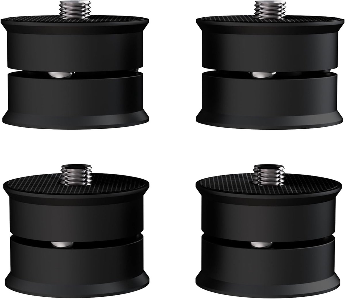 4 Stuks Hoogwaardige Aluminium Voetjes voor HiFi Apparatuur, Schokabsorberende en Isolerende Spikes voor Versterkers en Luidsprekers, 39 x 24 mm