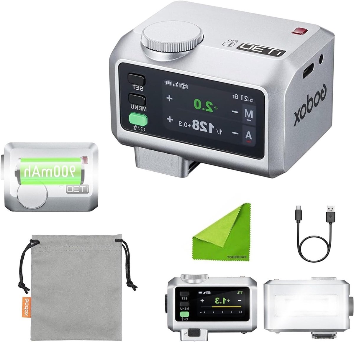 Professionele TTL Flitser voor Fuji Camera's met 2.4G Draadloze Trigger en Li-ion Batterij, GN15, HSS tot 1/80000s en Snelle Oplaadtijd van 1.5s