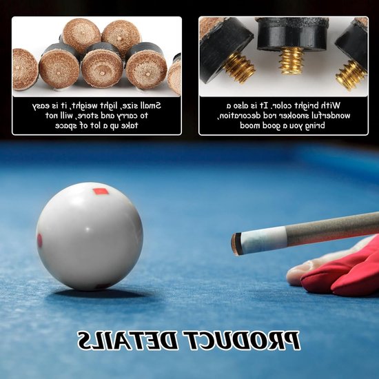 Allecto - 12 mm biljartkeu tips - hoogwaardig leer - schroefbare punten - duurzame kwaliteit - verbeter je biljartervaring - geschikt voor biljarte... van Allecto — afbeelding 2