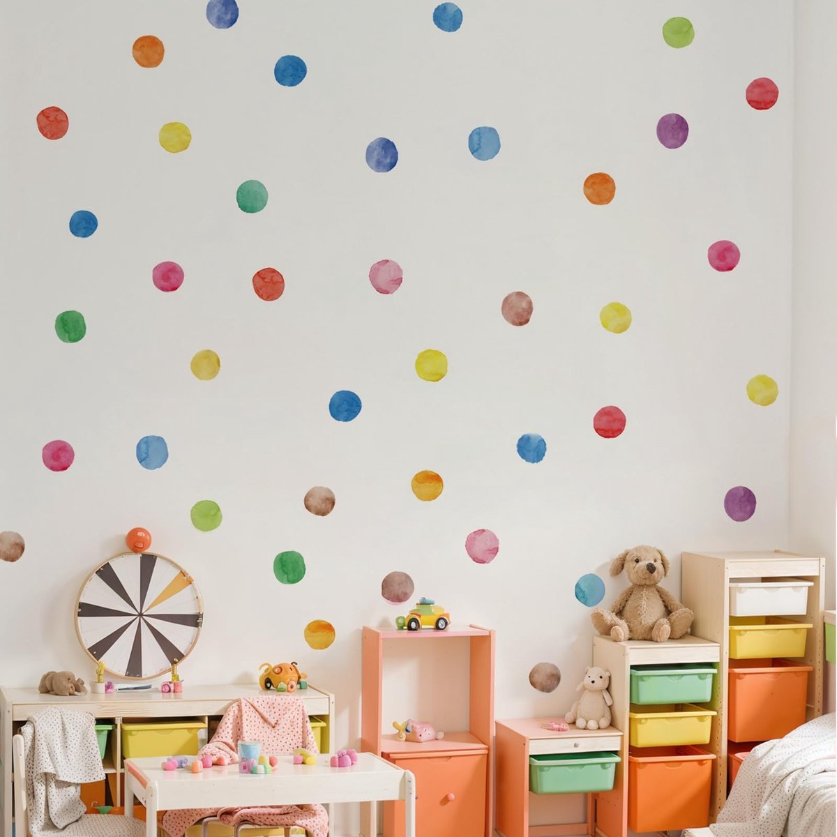 Dailygoody - Kleurrijke Muurstickers - Pastel Polka Dots - Zelfklevend en Waterdicht - 87 Stuks - Wanddecoratie voor Kinderkamer