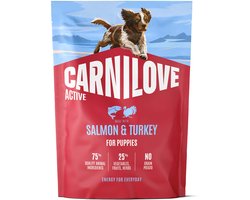 1,5 kg Carnilove active puppy salmon / turkey hondenvoer