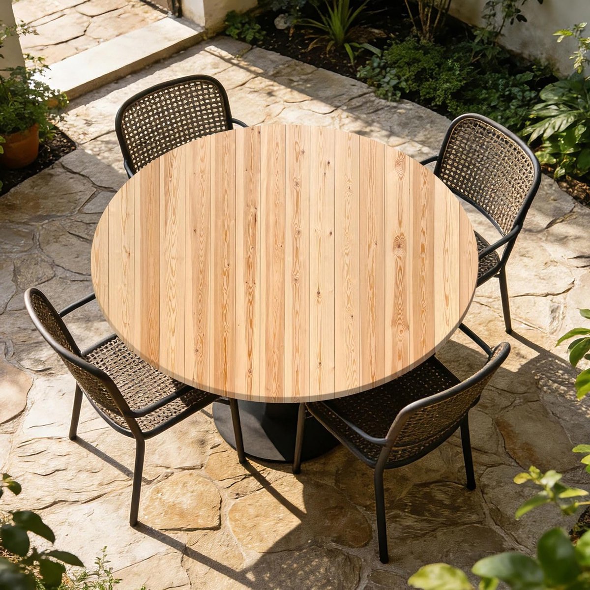 Ronde Tafelkleed 120 cm Diameter, Wasbaar met Elastische Band, Perfect voor Tuin, Buiten en Keukengebruik