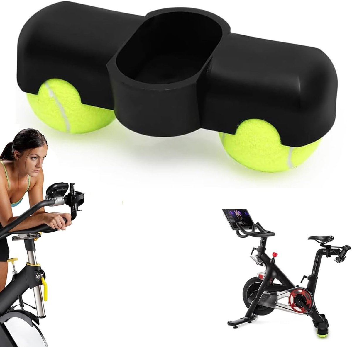 Rocker Plate Voeten voor Indoor Fietstraining – Snap Adapter met 2 Antislip Tennisballen voor Effectieve Workouts en Intensieve Trainingen in de Huiskamer