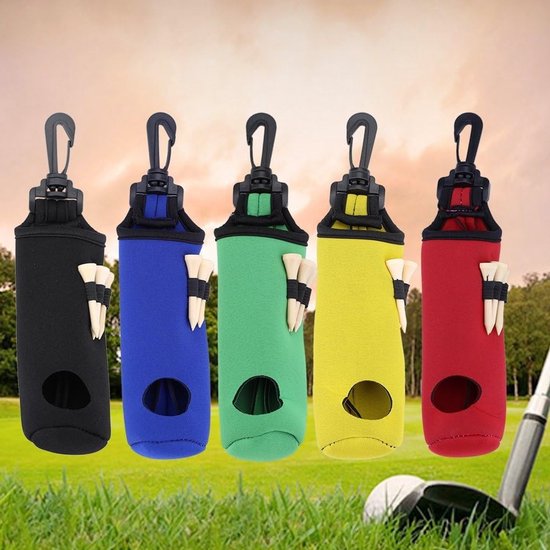 Neopreen Golfbal Tas met 3 Tees - Handige Utility Pouch voor Golfaccessoires en Sportuitrusting in Blauw van Merkloos — afbeelding 2