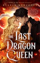 Boekomslag: Een blonde vrouw in een oranje jurk en een donkerharige man in een zwarte cape omhelzen elkaar. Titel: The Last Dragon Queen.