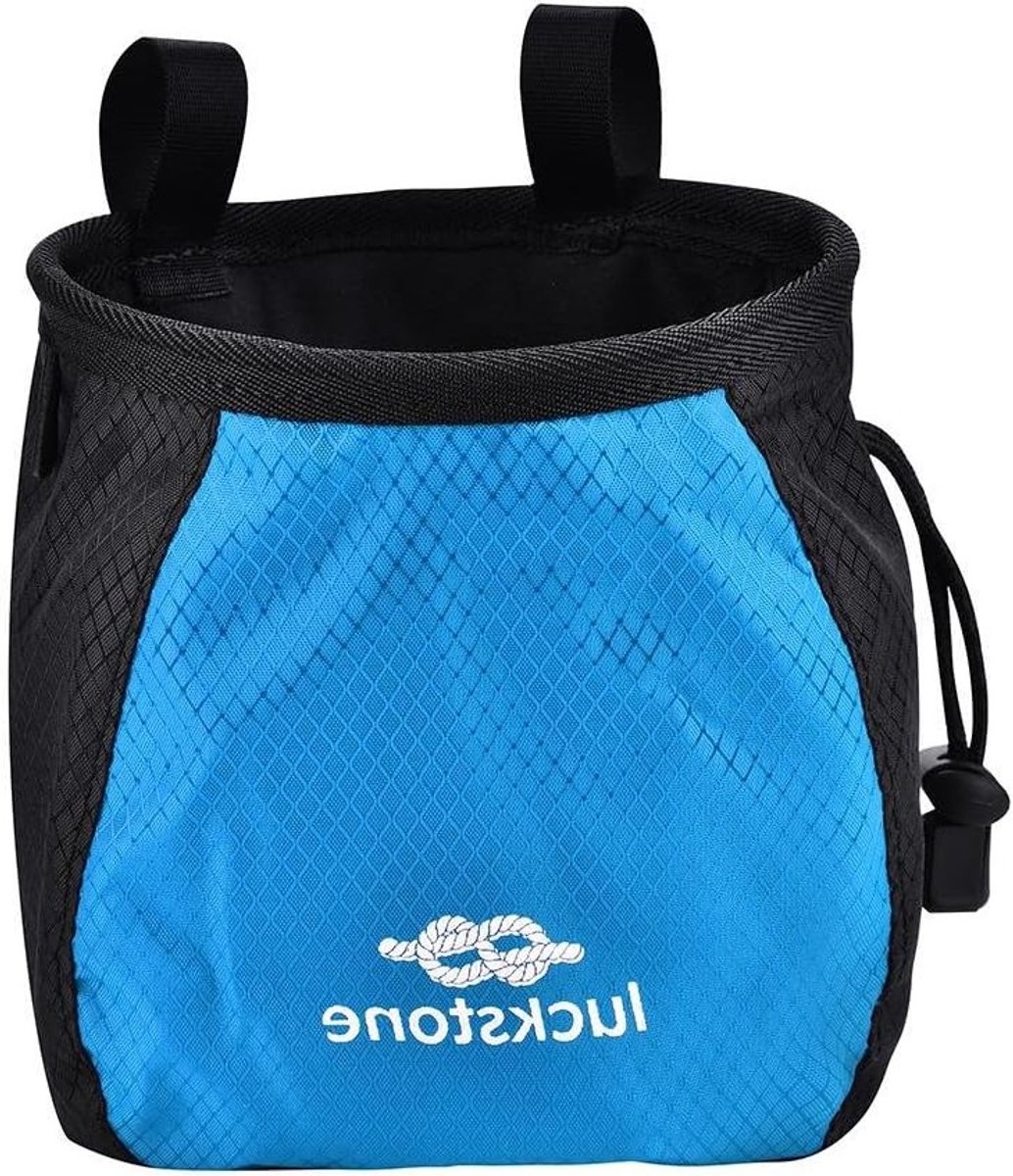Chalkzak voor Klimsport met Verstelbare Strap en Trekkoord - Ideaal voor Klimgym en Buitenactiviteiten, Blauw