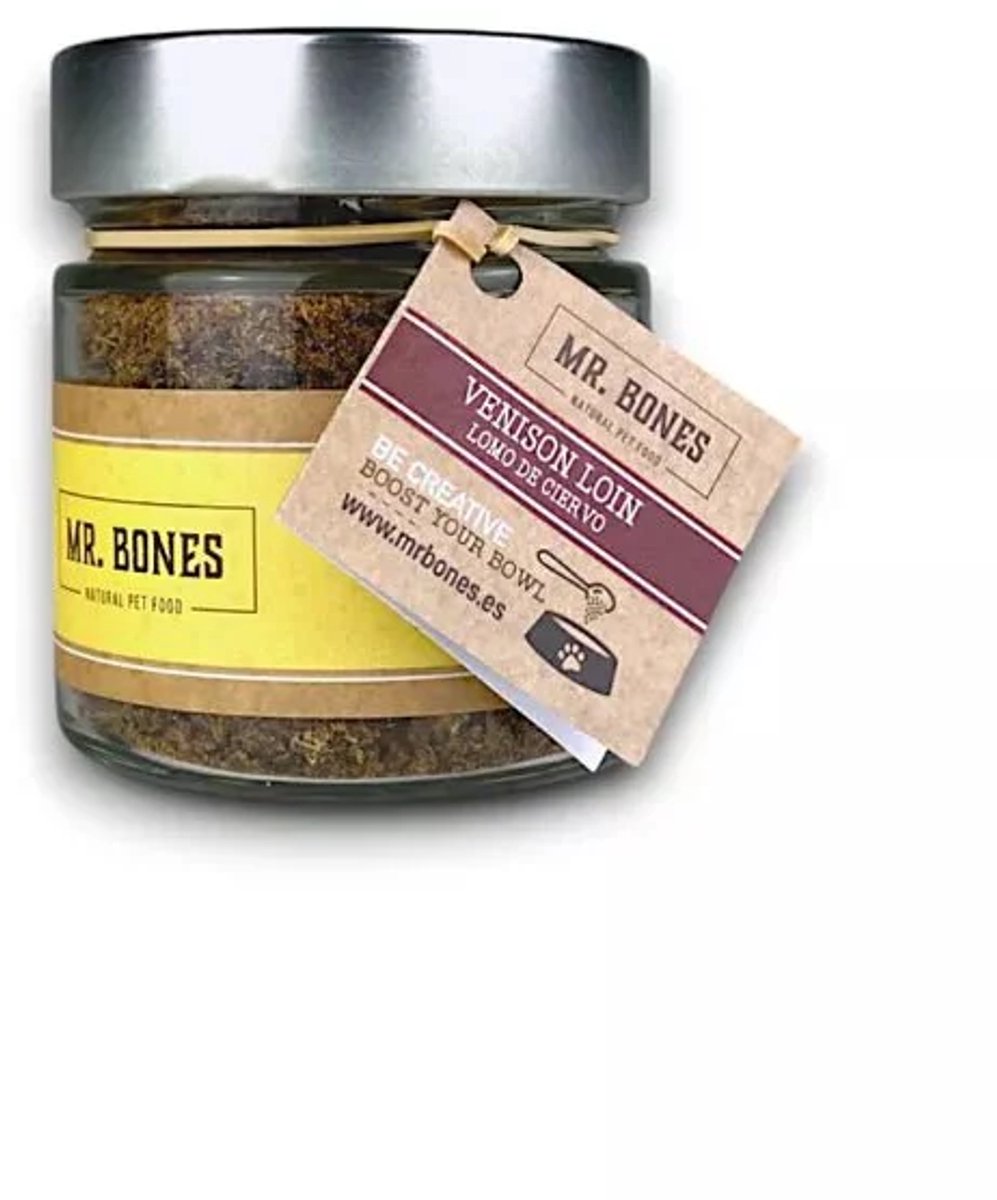 Mr. Bones Mr. Bones Topper Hert (100gr) - hypoallergene maaltijdverrijker voor honden - voor kieskeurige eters - 100 gram