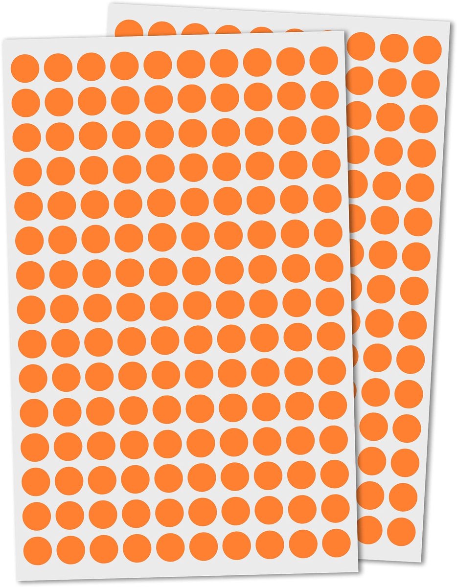 Store_7 - CC10 - Labels - Zelfklevend - Oranje - 3000 Stuks - Geschikt voor Papier, Hout en Plastic - Perfect voor Organisatie