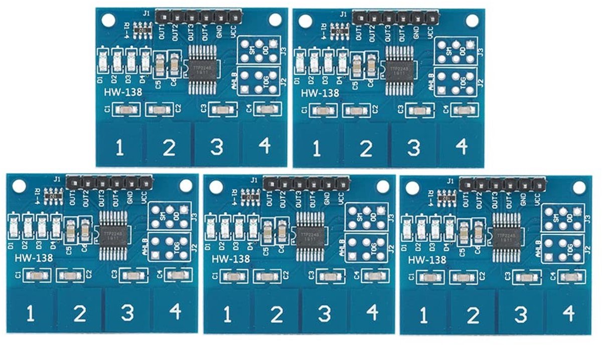 Store_9 - Touch Switch Module - Digitale Touch Sensor - 4 Kanalen - Capaciteit - Duurzaam - Hoogwaardige Componenten - Geschikt voor Elektronica - ...