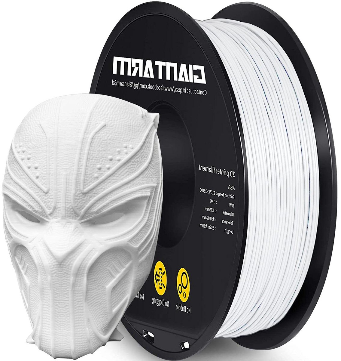 ABS Filament - 3D Printer Draad - 3D Printen - Diameter Tolerantie +/- 0.02mm - 1 kg - Wit