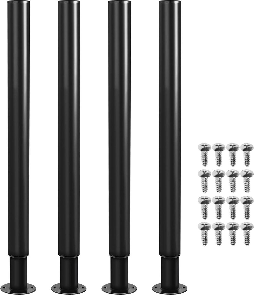 Tafelpoten Set - Meubelpoten Bankpoten - Meubels Stabiliseren - In Hoogte Verstelbaar - 71-110 cm - Zwart