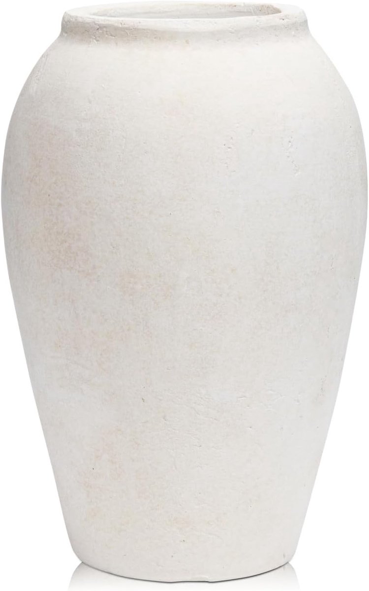 Vintage Terracotta Vaasje voor Woonkamer en Thuiswerkplek Decoratie, Perfect voor Pampasgras en Rustieke Interieurs