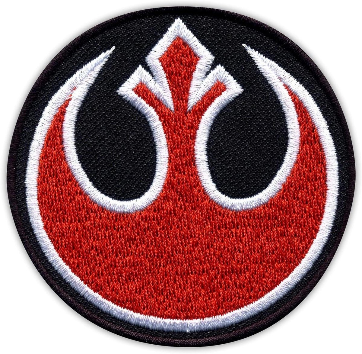 Geborduurde Patch - Embleem Badge - Kleding Versieren - Haak en Lus Sluiting - 75 cm - Rood Zwart