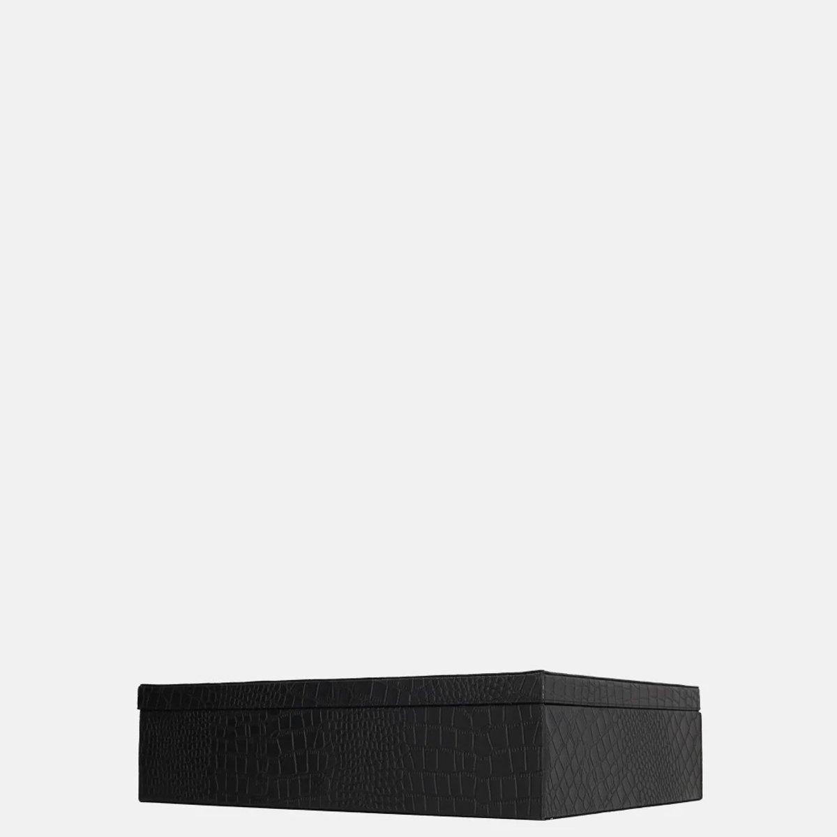 Chamada leren opbergbox rechthoek croco large black