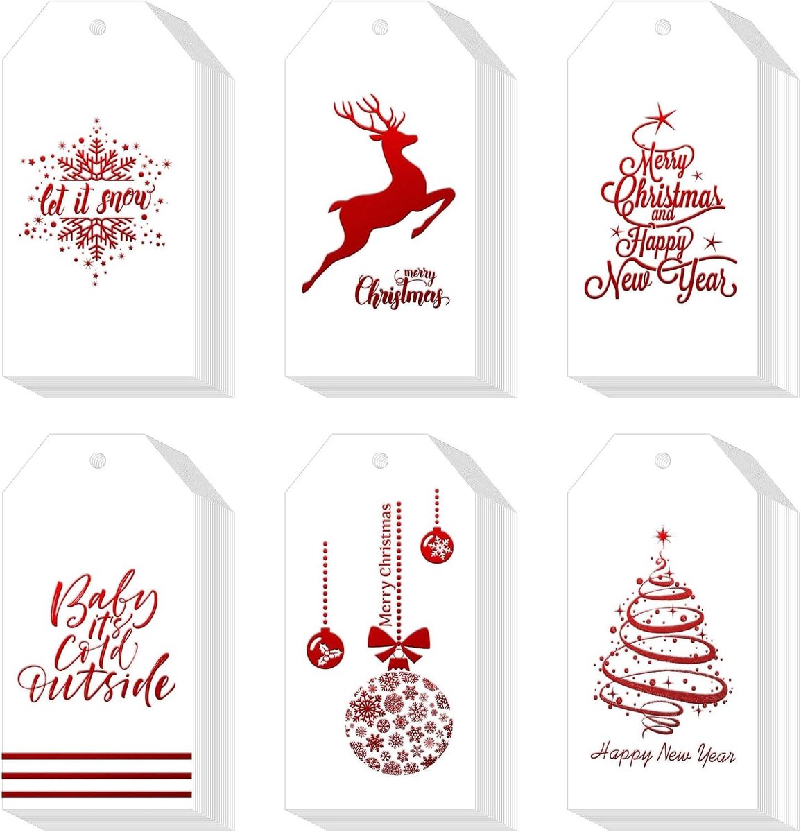 60 stuks cadeauhangers voor Kerstmis - kersthangers met 20 m koord - kerstdecoratie kraftpapier - kerstcadeau labels en versiering