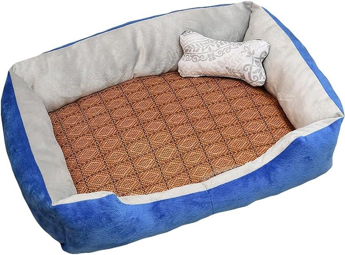 Huisdierenmand - Hondenmand Kattenmand - Comfortabel Slapen - Waterdicht Duurzaam - 60 x 45 x 15 cm - Grijsblauw
