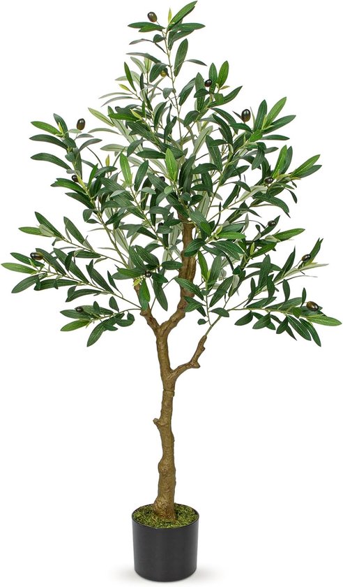 Artificial Olive Plant - 120 cm - Realistic Large Plastic Tree for Interior Room Decoration - Home Decor