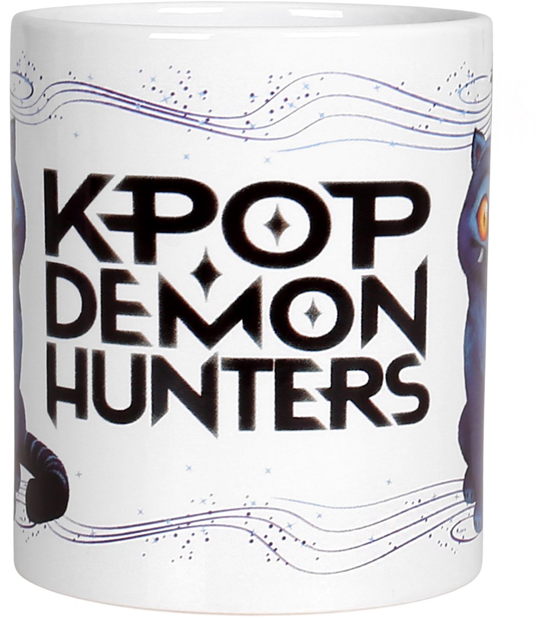 K-Pop Demon Hunters Blauwe Kat, Keramische mok met oor, witte theemok 315 ml — cadeau in Cadeau-ideeën - foto 2