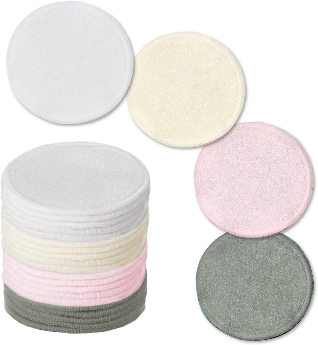 20pcs Organic Bamboo Cotton Ronde Pads - Eco-vriendelijk - Wasbare Gezichtsreinigingspads - Zachte Make-up Remover Pads - Oogmake-up Verwijder Pads voor Iedereen