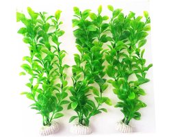 3 Pcs Aquarium Kunstplanten - Plastic Plant Decoratie voor Aquarium - Decoratie Planten - Plastic Planten voor Vijver en Vis Tank Decoratie