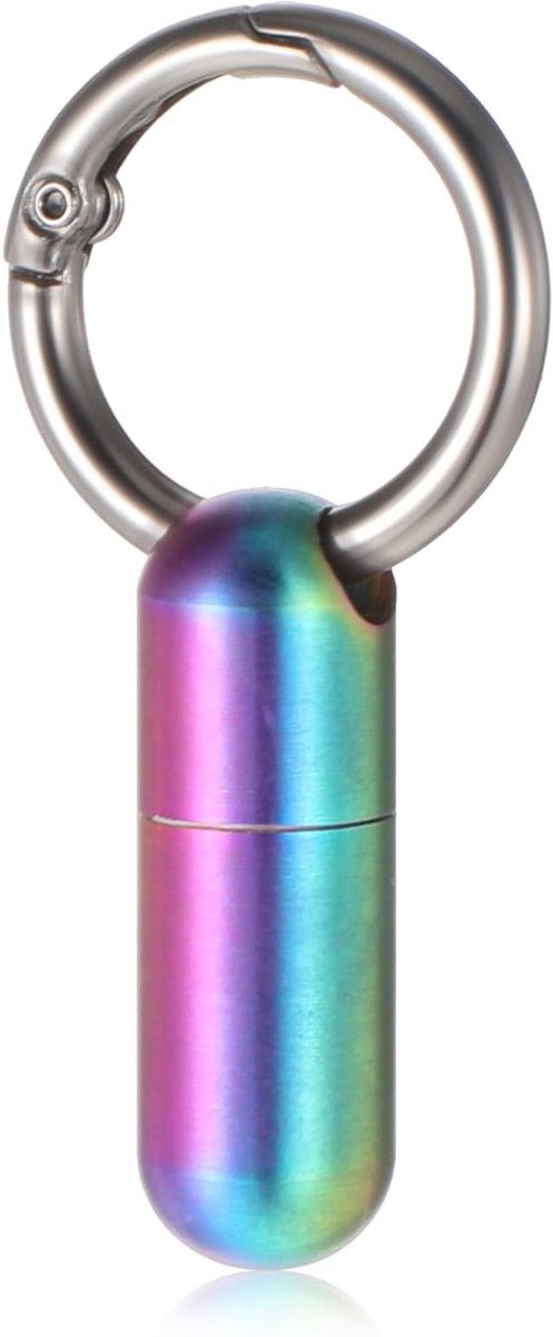 Mini Metalen Pillendoos met Sleutelhanger, Waterdichte en Draagbare Tabletten Organizer voor Reizen, Kamperen en Buitenactiviteiten
